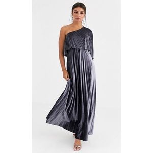 Gray velvet gown. Perfect for a wedding or formal event. Never worn.